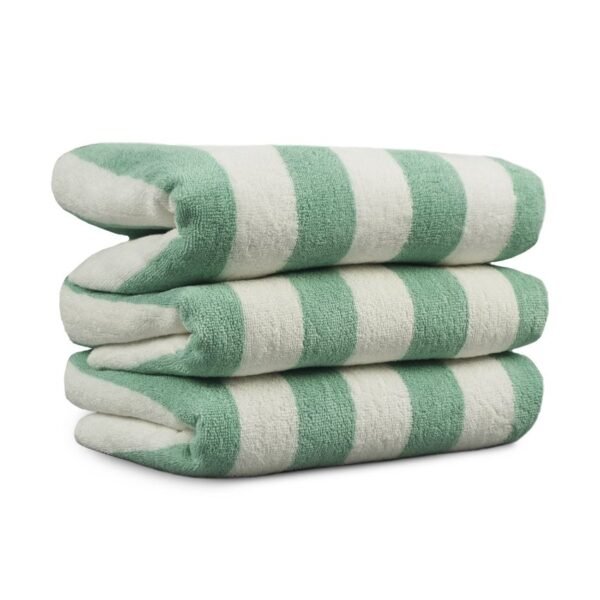 Pool Towel Green Stripe 30x60