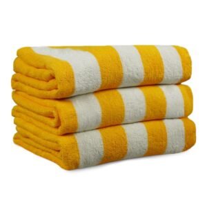 Pool Towel Yellow Stripe 30x60