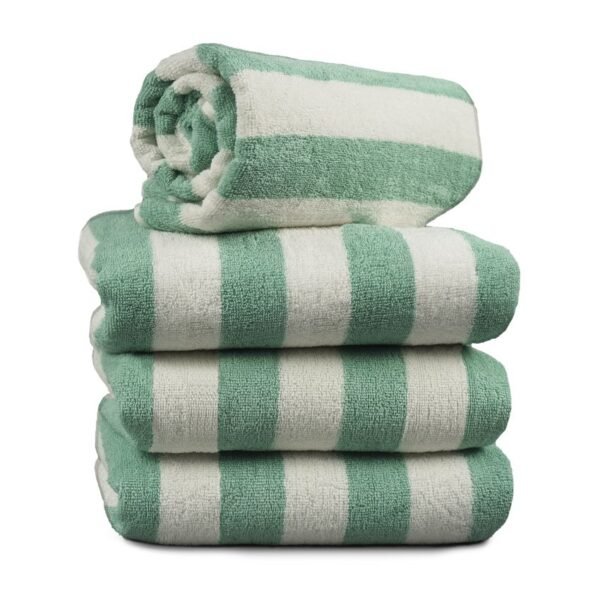 Pool Towels Green Stripes 30x70